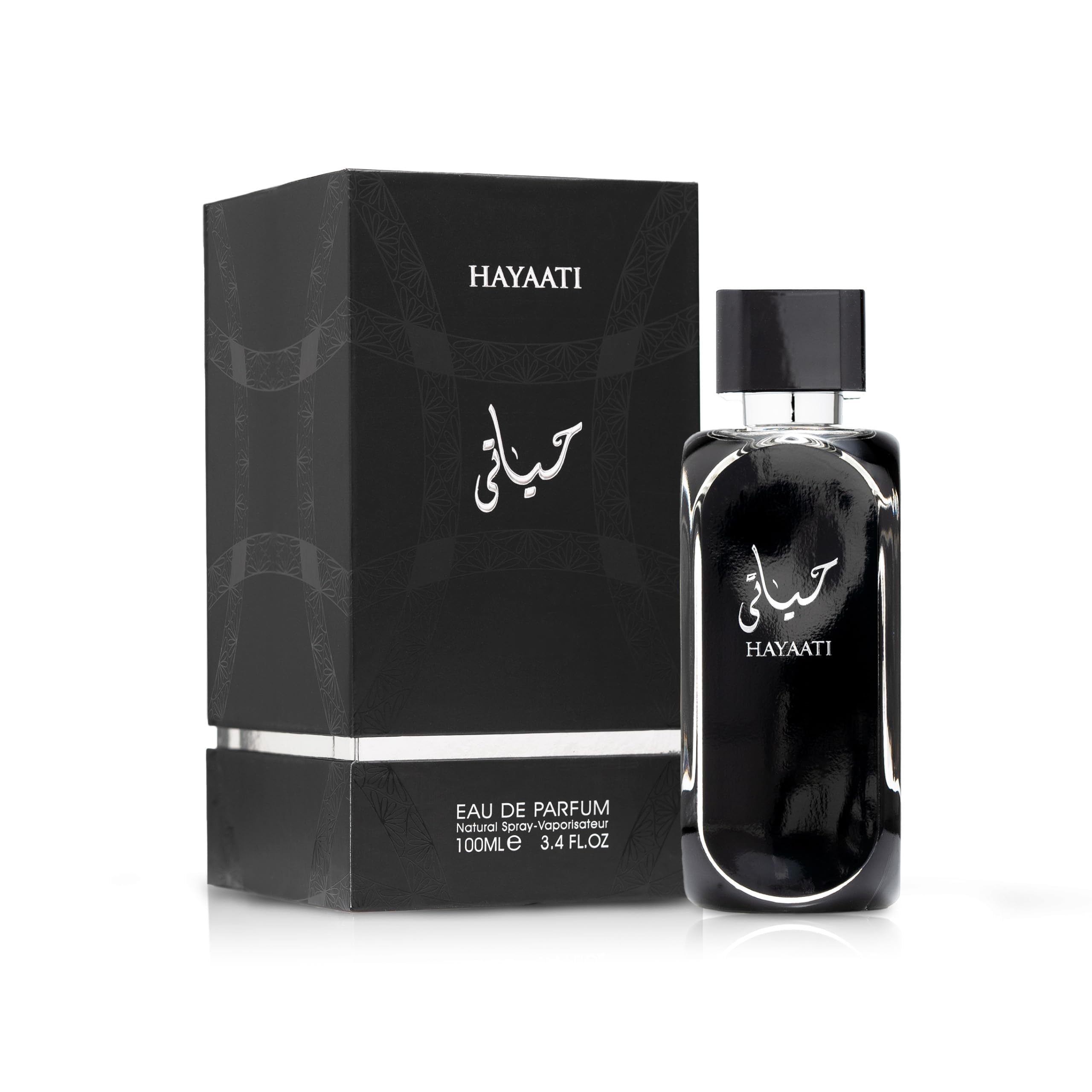 Hayaati Eau de Parfum, Black Glass Bottle with Box, Natural Spray, 100ml, 3.4 FL OZ