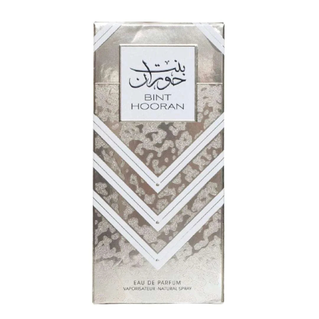 Bint Hooran Eau De Parfum For Women 100ml packaging with a decorative pattern on a white background