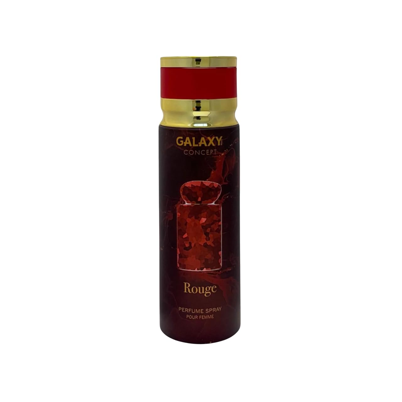 galaxy concept rouge perfume spray for women 200ml red and gold bottle
