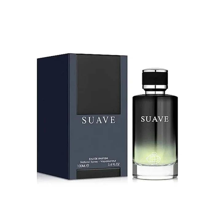 Suave Eau De parfum bottle and packaging on a white background