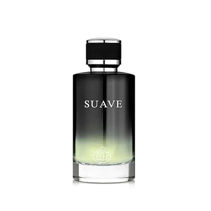 Black and lime Suave Eau De Parfum bottle on a white background